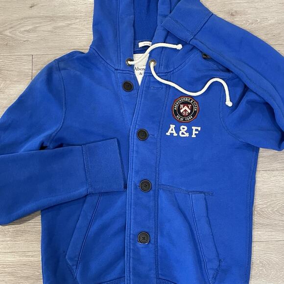 Abercrombie & Fitch Mens Sweatshirt Small Y2K Hoodie School Boy Streetwear - Picture 3 of 7